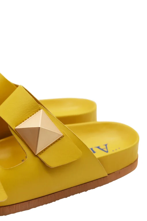 Alix Slides Nappa Lime