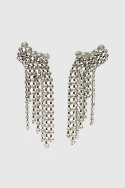Asymmetric Earrings Transparent Silver