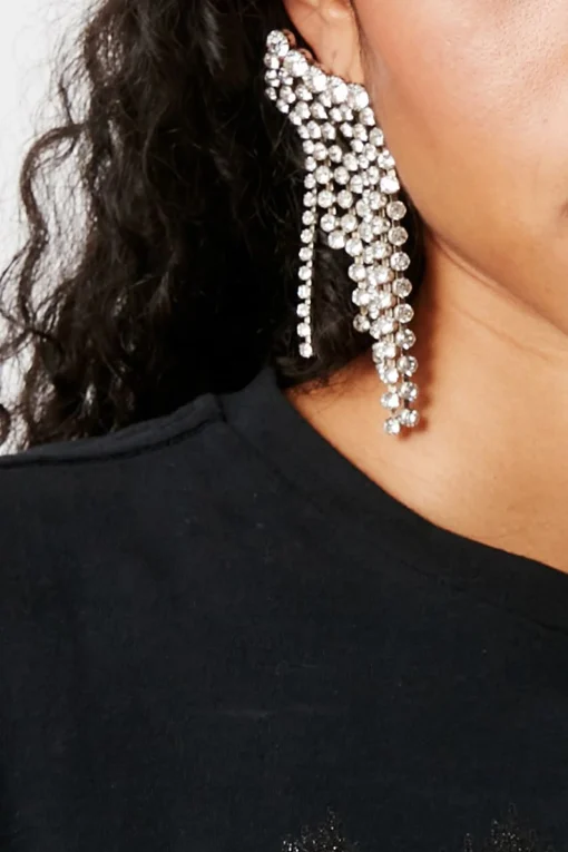 Asymmetric Earrings Transparent Silver