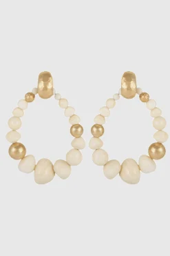 Biba Earrings White/ Gold