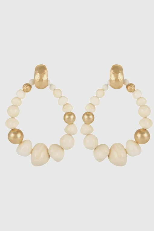 Biba Earrings White/ Gold