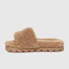 Cozetta Curly Slides Chestnut