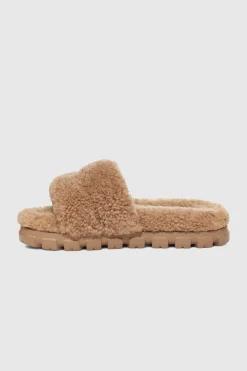 Cozetta Curly Slides Chestnut