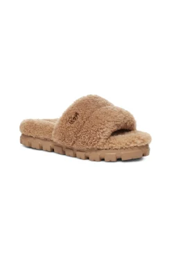 Cozetta Curly Slides Chestnut