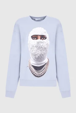 Crewneck with Future Mask Powder Blue