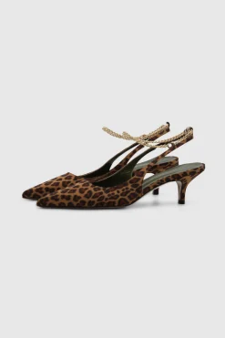 Galatea Gold Chain Anklet Slingback Tan