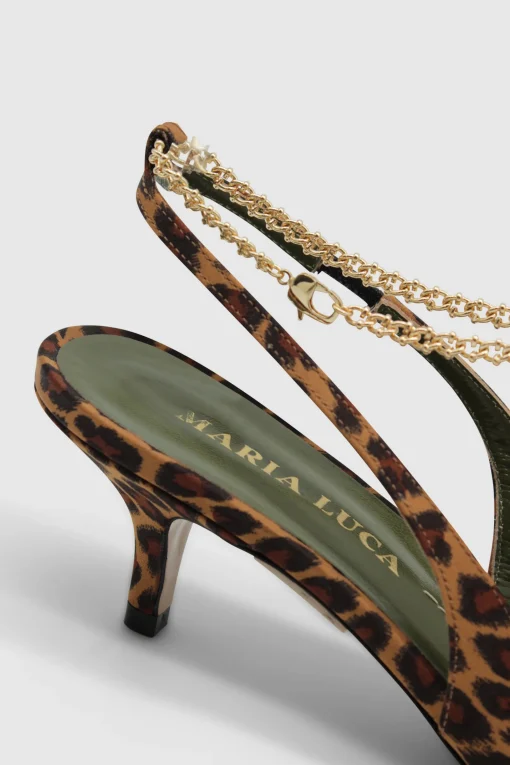 Galatea Gold Chain Anklet Slingback Tan