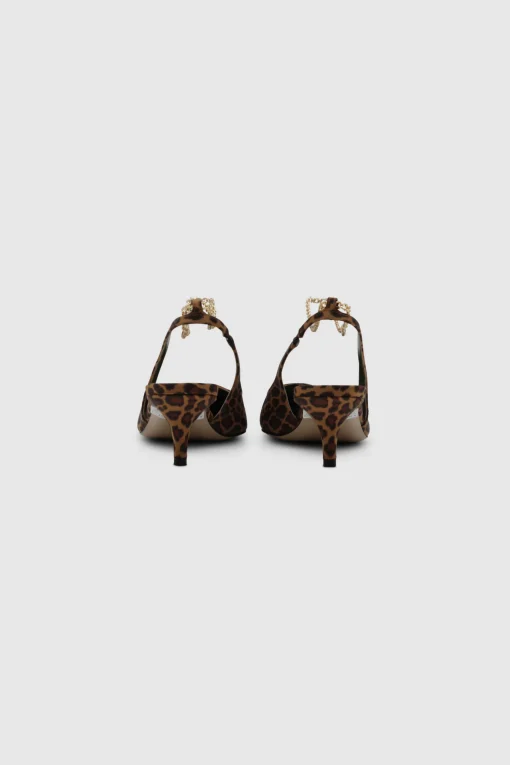 Galatea Gold Chain Anklet Slingback Tan