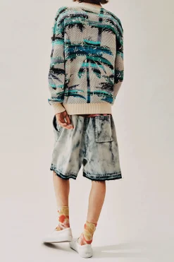 Girocollo Palme Sweatshirt Blue