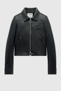 Leder Jacke Zipped