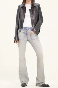 Leder Jacke Zipped