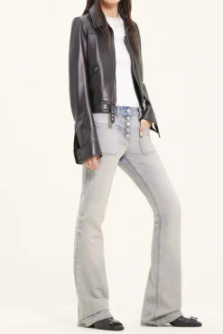 Leder Jacke Zipped