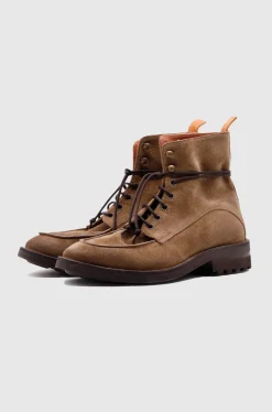 Lined Lace up Boots Taupe
