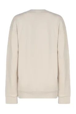 Logo Embroidery Sweatshirt Beige