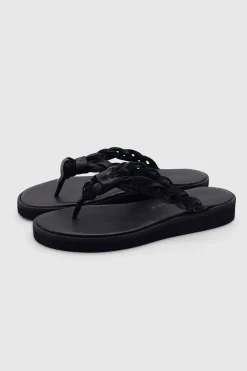 Pompoms Sandals 999 BLACK