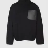Pullover Leather Patch Pocket