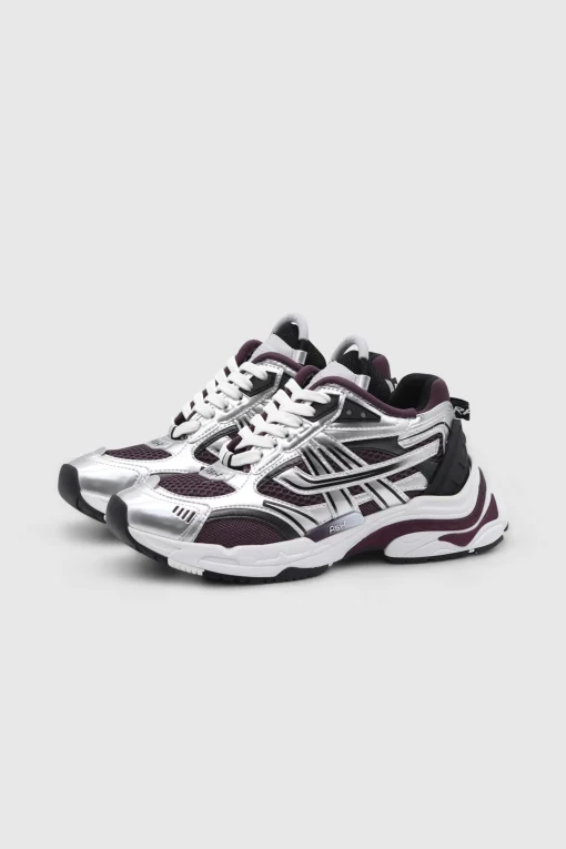 Race Sneaker Patent Silver/ Black/ Plum