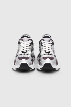 Race Sneaker Patent Silver/ Black/ Plum