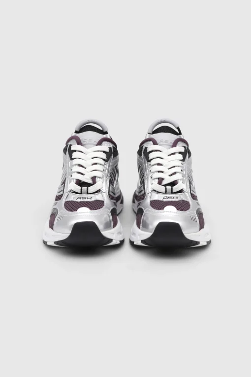 Race Sneaker Patent Silver/ Black/ Plum