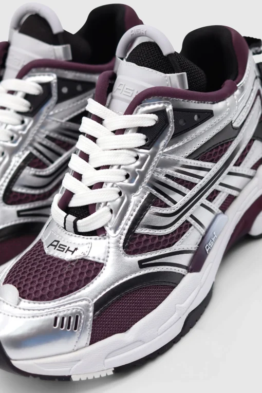 Race Sneaker Patent Silver/ Black/ Plum