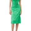 Satin Dress Bright Green