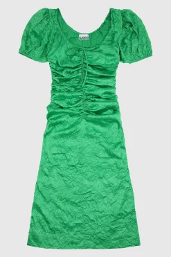 Satin Dress Bright Green