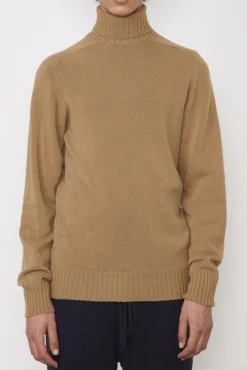 Seamless Turtleneck Sweater Camel