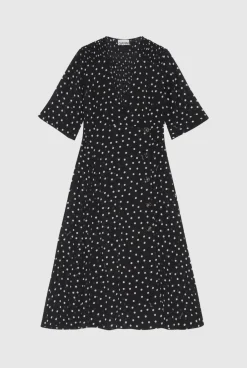 Smock Midi Dress Black