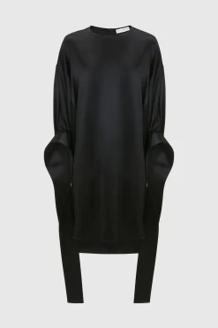 Tab Sleeve Dress Black
