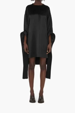 Tab Sleeve Dress Black
