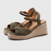 Thea canvas wedge espadrilles olive