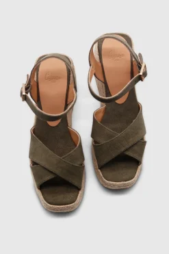 Thea canvas wedge espadrilles olive