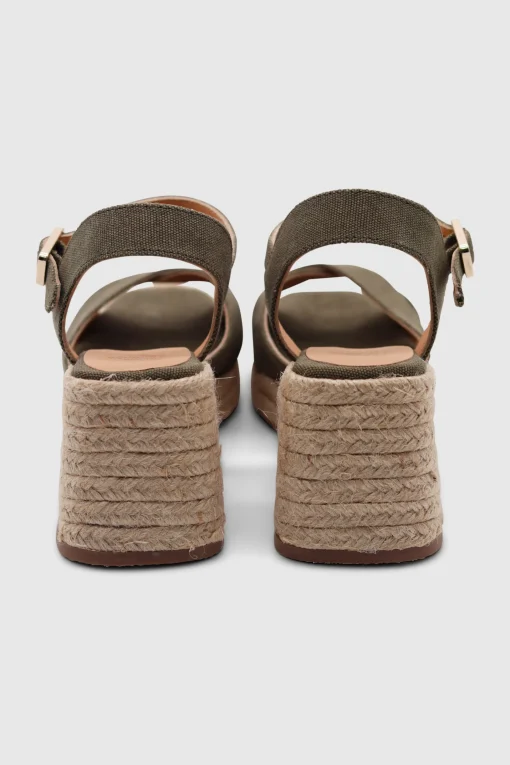 Thea canvas wedge espadrilles olive