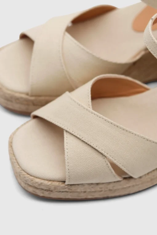 THEA canvas wedge espadrilles ivory