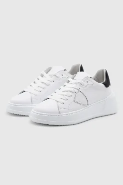 Tres Temple Low Sneaker Veau Blanc Noir