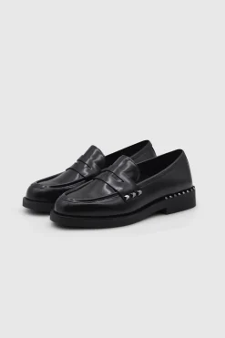 Whisper Stud Loafer Polish Calf Black Darkgun