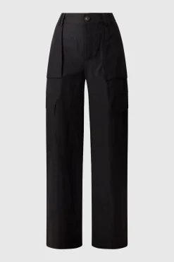 Wide Leg Cargo Pants Black