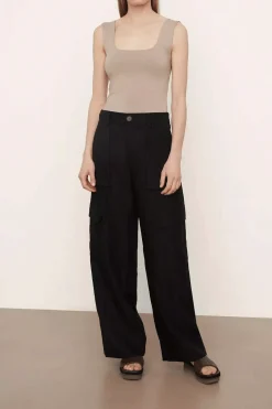 Wide Leg Cargo Pants Black