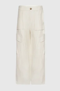 Wide Leg Cargo Pants Bone