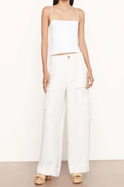 Wide Leg Cargo Pants Bone